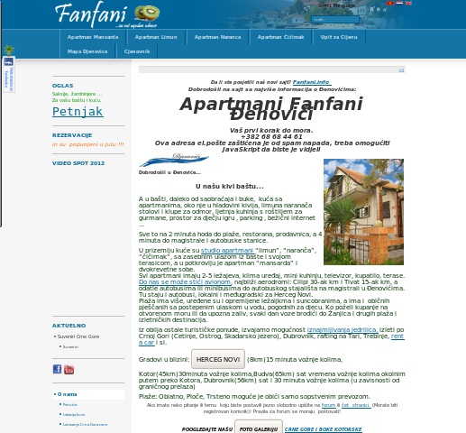 Fanifani.me - apartmani Djenovići
