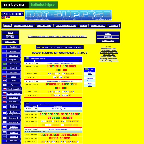 Ballhelper.com - Pomoćnik za sportske prognozere