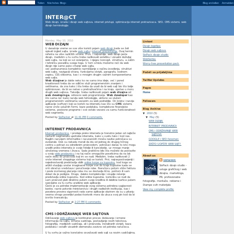 Dizajn web sajtova, Inter@ct